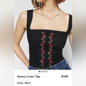 Reformation amara linen top size 4